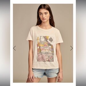 NWT Lucky Brand Queen Of Spades Classic Crew
